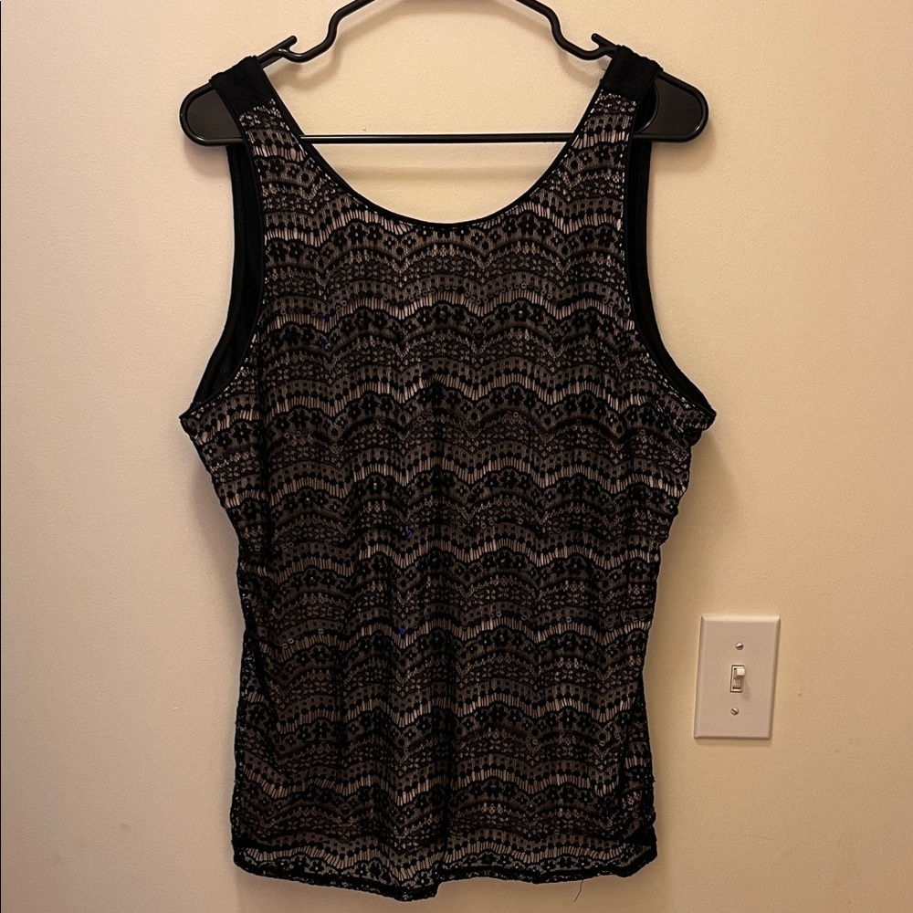 Maurices +  Black lace Tank Top Size 1